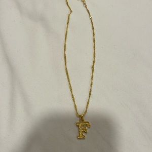 F charm necklace